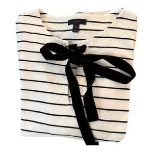 J. Crew Women's Black and White Striped Sweater